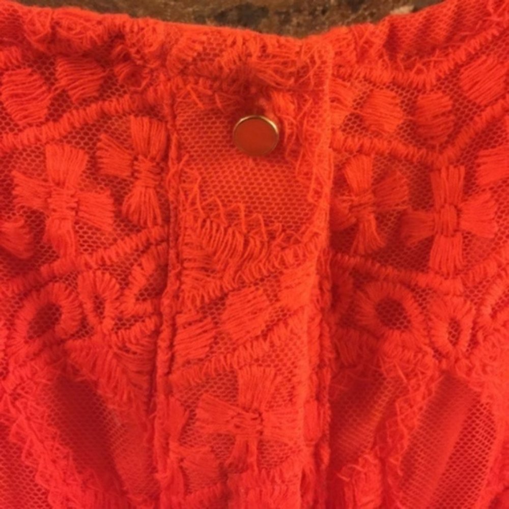Zara Basic Collection Orange Lace Lined Dress - image 7